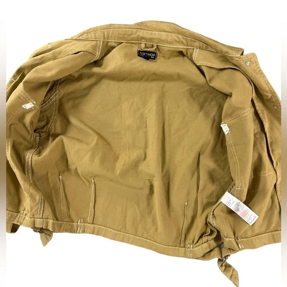 Topshop Cropped Jacket Mustard Yellow - Picture 8 of 10